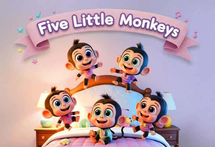 Five Little Monkeys Nursery Rhyme With Lyrics