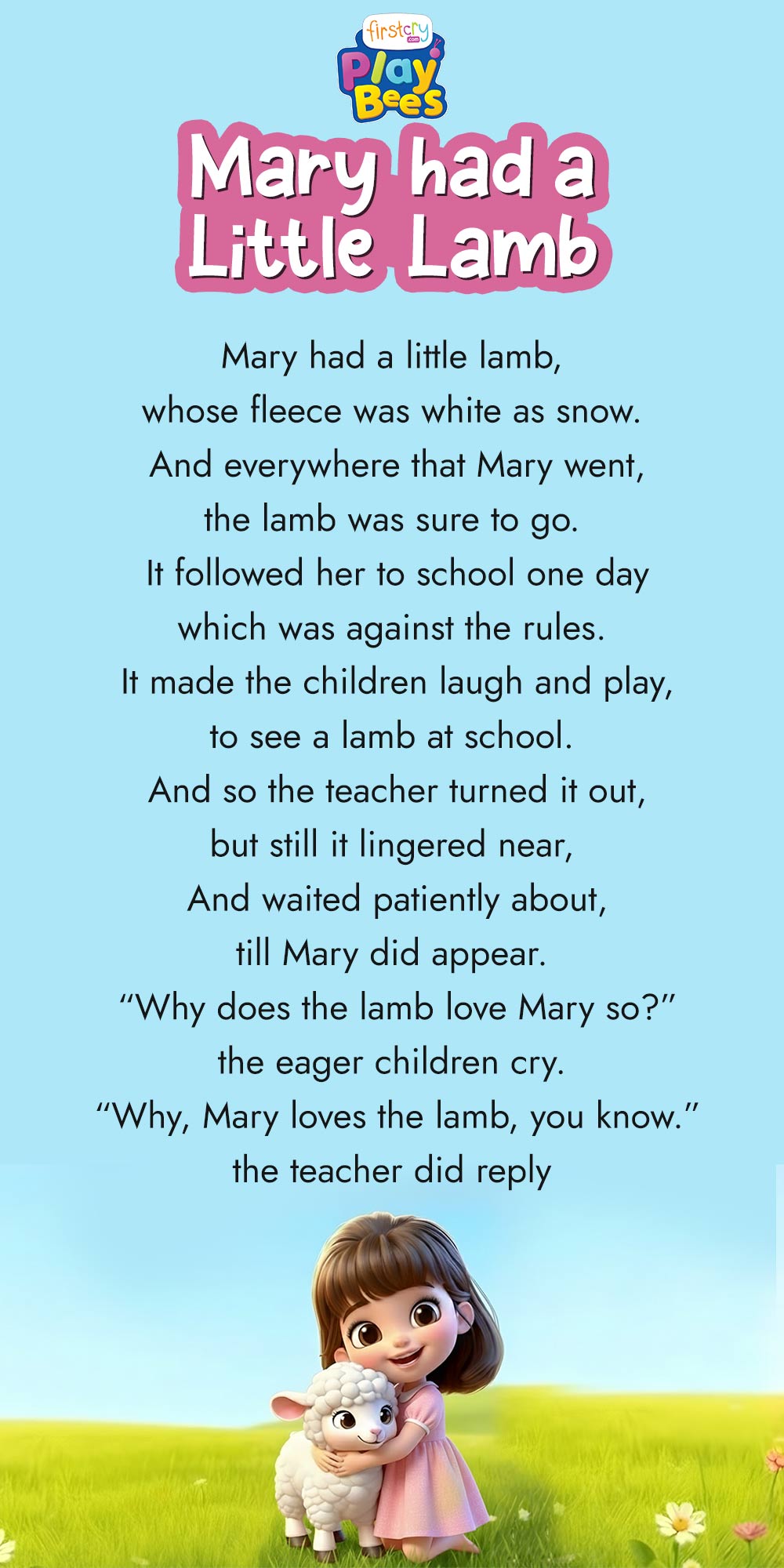 Mary Had a Little Lamb Song Lyrics