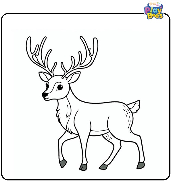 A Heraldic Reindeer Coloring Page