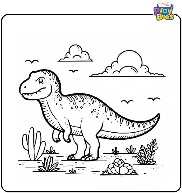 Allosaurus Dinosaur Coloring Page