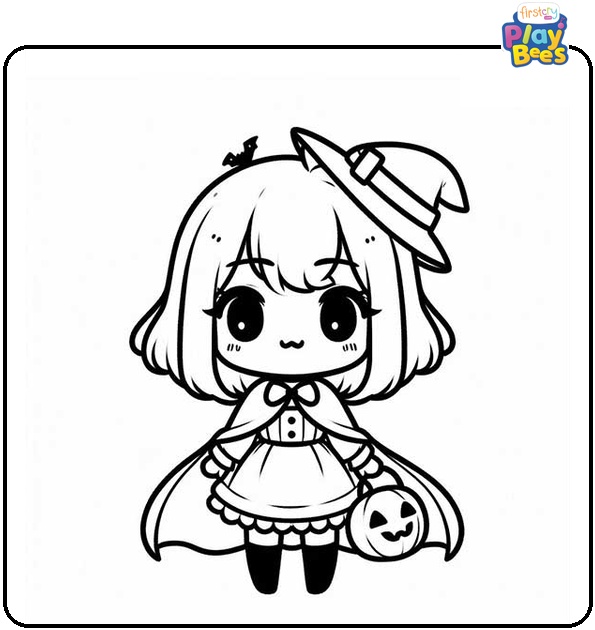 Anime Halloween Coloring Page Anime Halloween Coloring Page