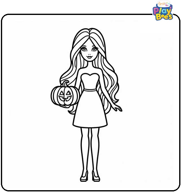 Barbie Halloween Coloring Page Barbie Halloween Coloring Page