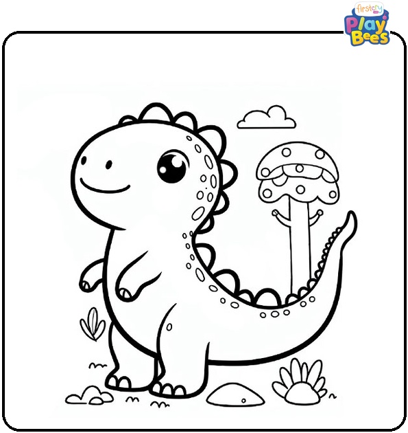 Blippi Dinosaur Coloring Page