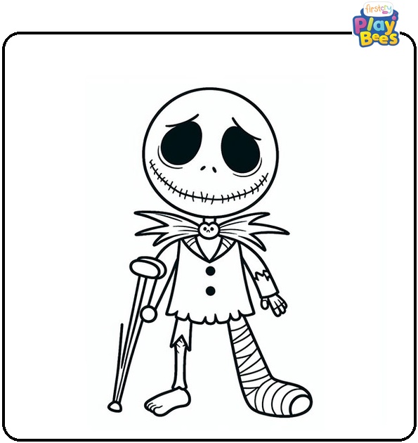 Broken leg Nightmare Before Christmas Coloring Page Broken leg Nightmare Before Christmas Coloring Page