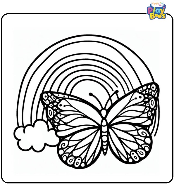 Rainbow Butterfly Coloring Page