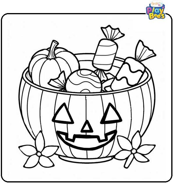 Candy Halloween Coloring Page Candy Halloween Coloring Page