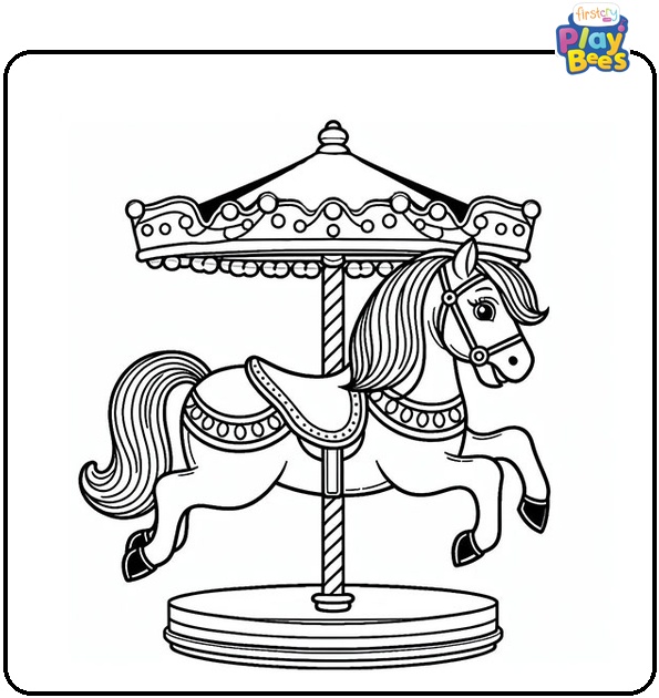 Carousel Horse Coloring Page Carousel Horse Coloring Page