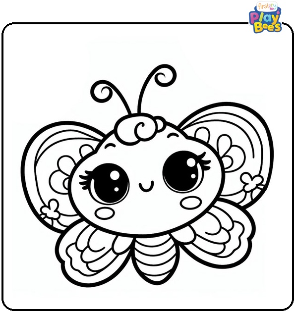 Cartoon Butterfly Coloring Page
