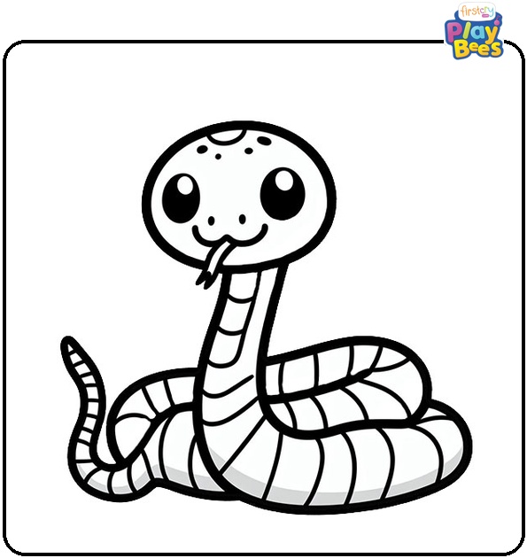 Cartoon Snake Coloring Page