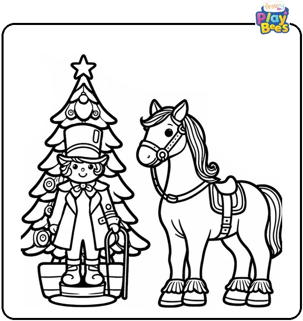 Christmas Horse Coloring Page Christmas Horse Coloring Page