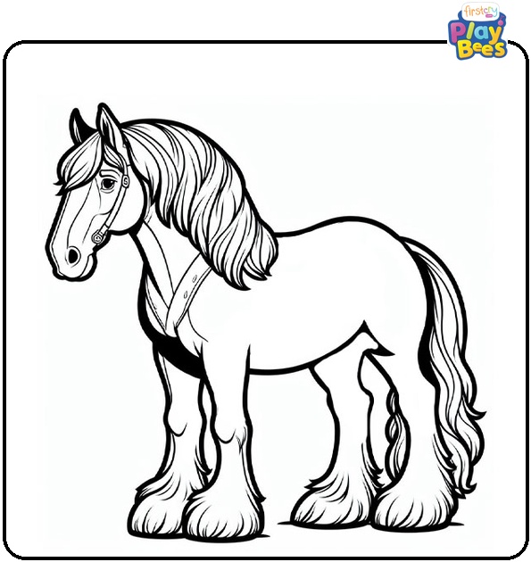 Clydesdale Horse Coloring Page Clydesdale Horse Coloring Page