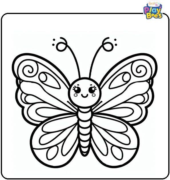 Cute Butterfly Coloring Page