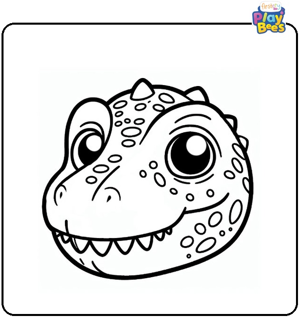 Dinosaur Face Coloring Page