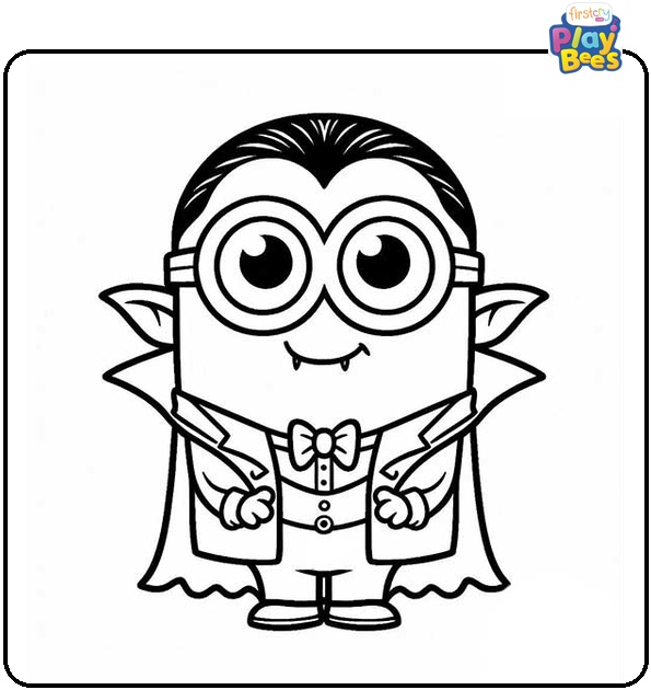 Dracula Minion Halloween Coloring Page Dracula Minion Halloween Coloring Page