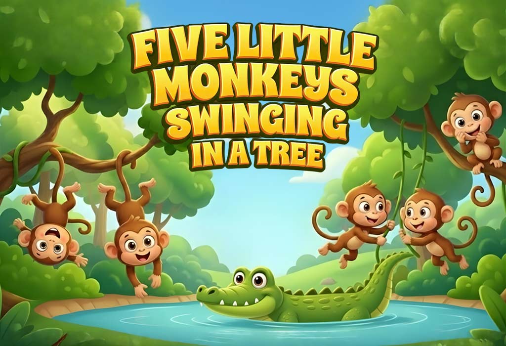 Five Little Monkeys Swinging In A Tree Lyrics Nursery Rhyme Song Five Little Monkeys Swinging In A Tree Lyrics Nursery Rhyme Song