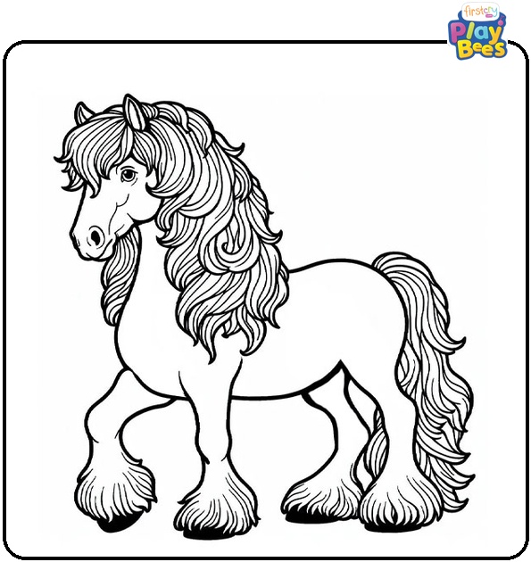 Friesian Horse Coloring Page Friesian Horse Coloring Page