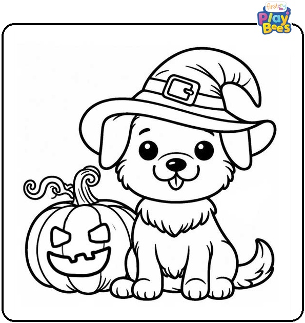 Halloween Dog Coloring Page Halloween Dog Coloring Page