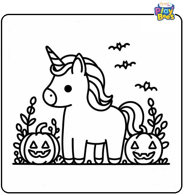 Halloween Unicorn Coloring Page Halloween Unicorn Coloring Page
