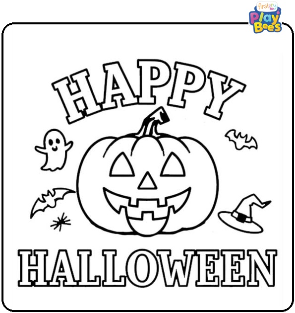 Happy Halloween Coloring Page Happy Halloween Coloring Page