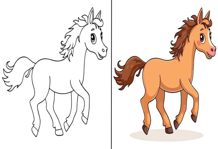 Horse Coloring Pages – Free Printable Worksheets & Pictures