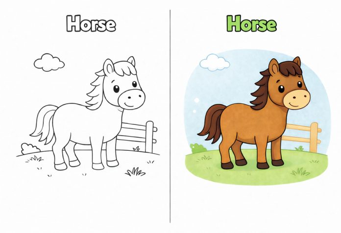 Horse Coloring Pages – Free Printable Worksheets & Pictures