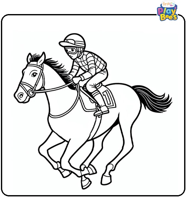 Horse Jockey Coloring Page Horse Jockey Coloring Page