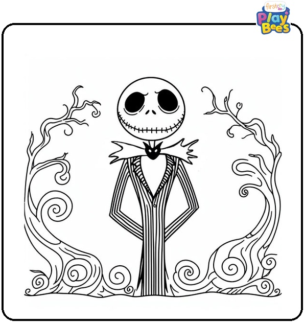 Jack Skellington Nightmare Before Christmas Coloring Page Jack Skellington Nightmare Before Christmas Coloring Page