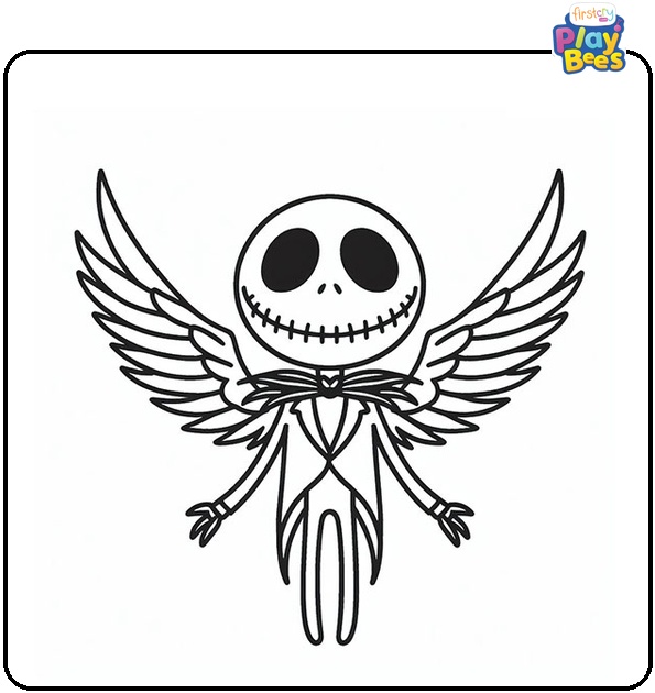 Jack Skellington With Wings Coloring Page Jack Skellington With Wings Coloring Page
