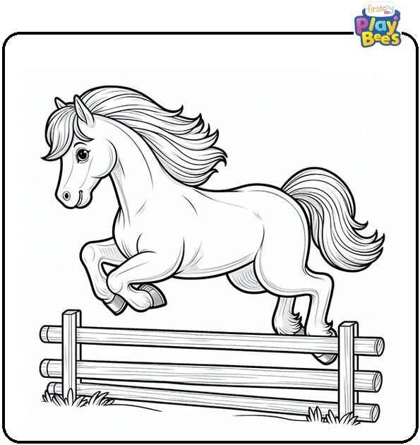 Jumping Horse Coloring Page Jumping Horse Coloring Page