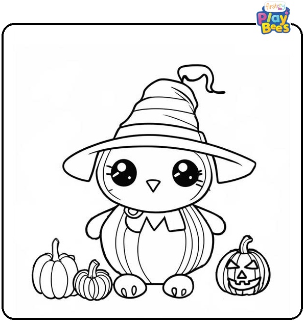 Kawaii Halloween Coloring Page Kawaii Halloween Coloring Page