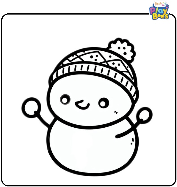 Kawaii Snowman Coloring Page Kawaii Snowman Coloring Page