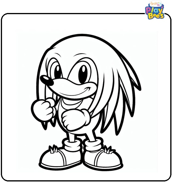 Knuckles the Echidna Coloring Page Knuckles the Echidna Coloring Page