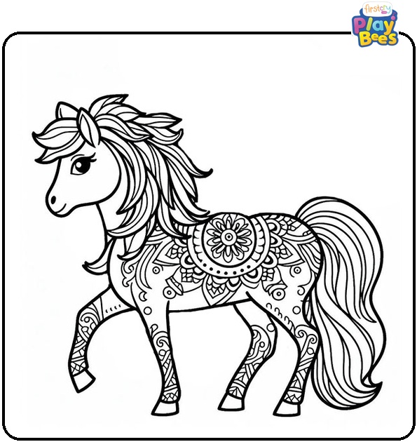 Mandala Horse Coloring Page Mandala Horse Coloring Page
