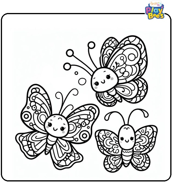 Multiple Butterfly Coloring Page