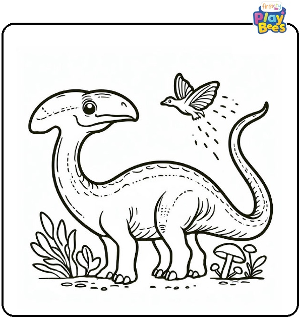 Parasaurolophus Dinosaur Coloring Page