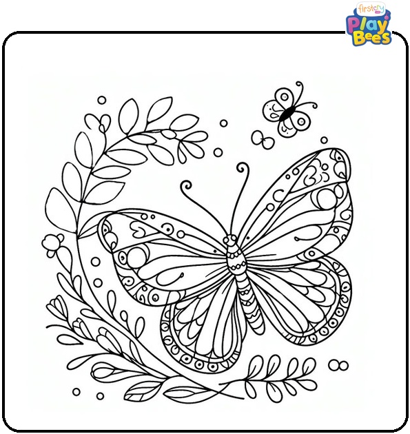 Pretty Butterfly Coloring Page