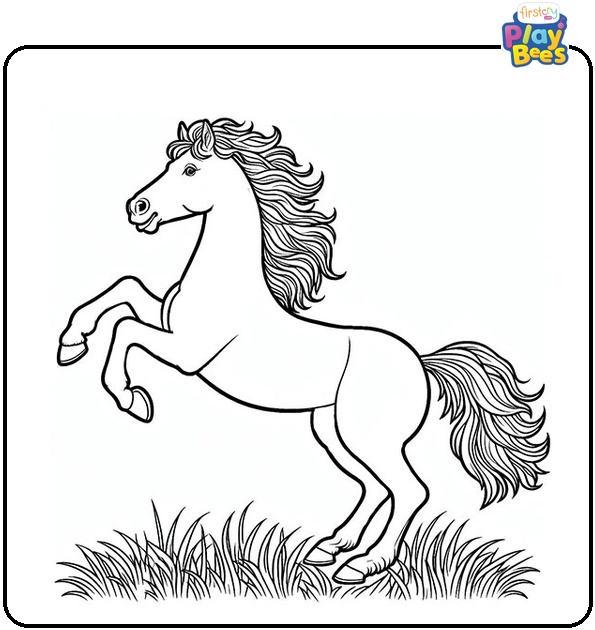 Rearing Horse Coloring Page Rearing Horse Coloring Page