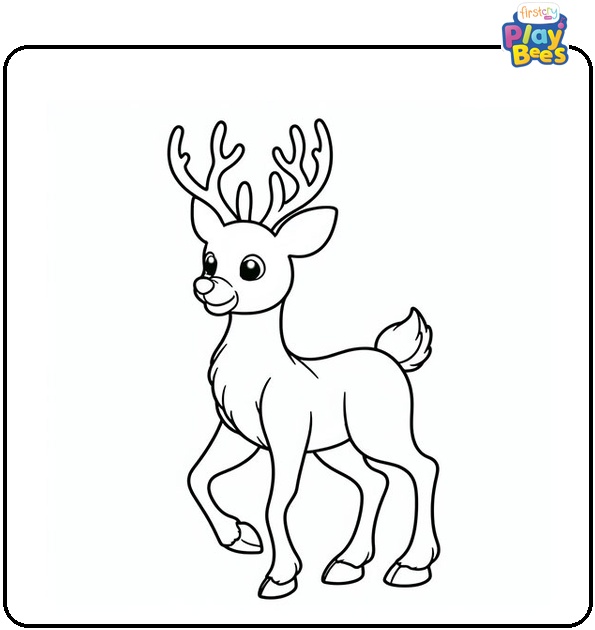 Rudolf the Reindeer Coloring Page