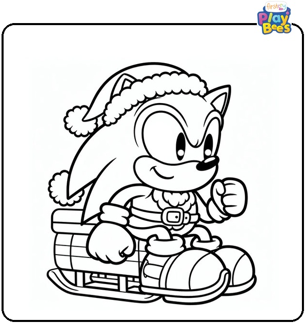 Santa Sonic Coloring Page Santa Sonic Coloring Page