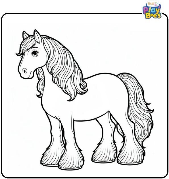 Shire Horse Coloring Page Shire Horse Coloring Page