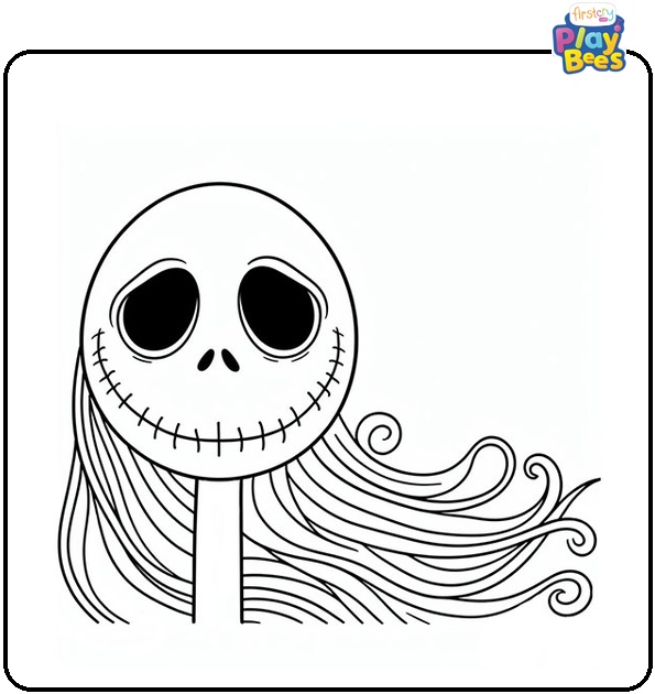 Smiling Skeleton Nightmare Before Christmas Coloring Page Smiling Skeleton Nightmare Before Christmas Coloring Page