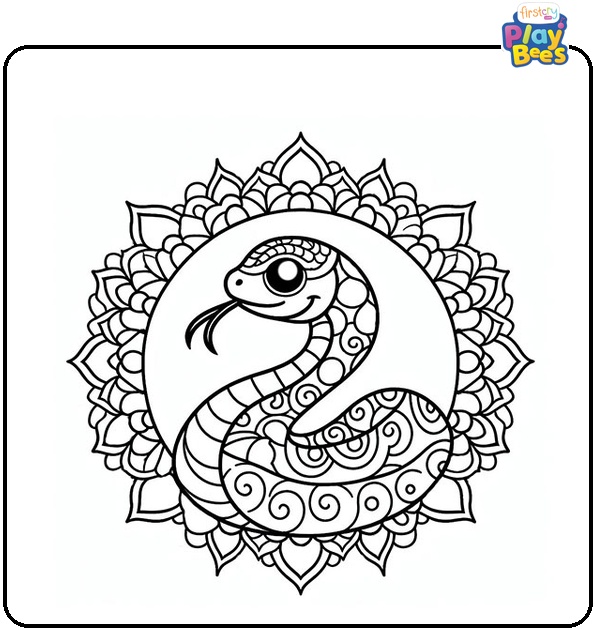 Snake Mandala Coloring Page