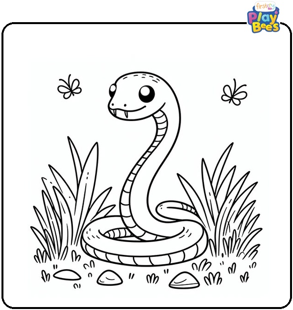 Snake in the Grass Coloring Page