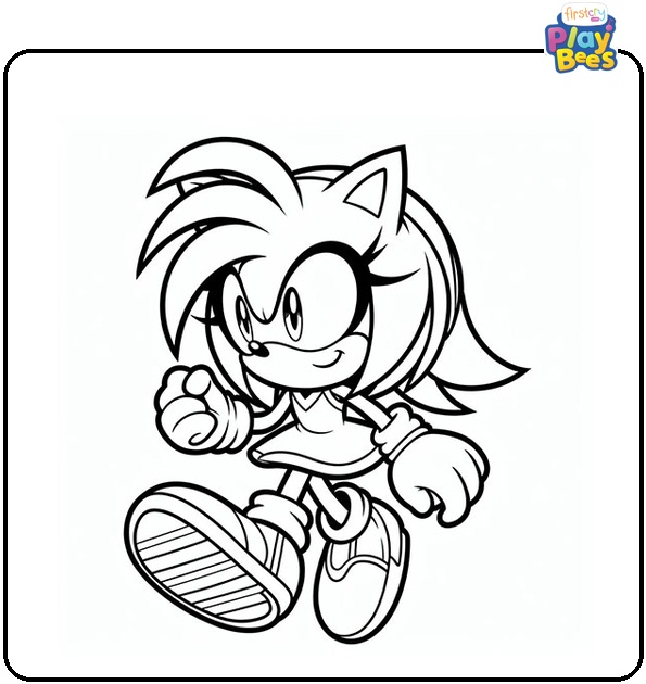 Sonic Amy Rose Coloring Page Sonic Amy Rose Coloring Page