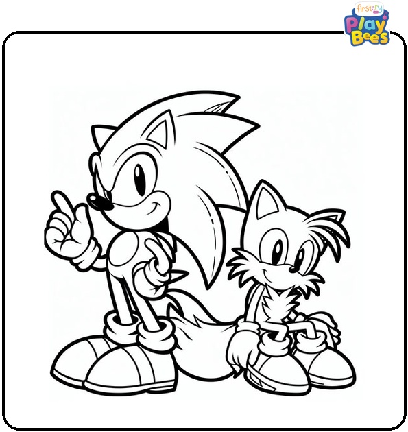 Sonic and Tails Coloring Page Sonic and Tails Coloring Page