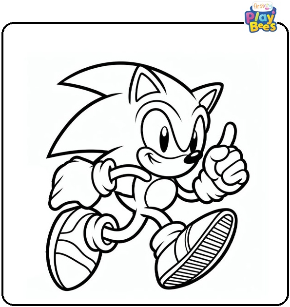 Sonic the Hedgehog Running Coloring Page Sonic the Hedgehog Running Coloring Page