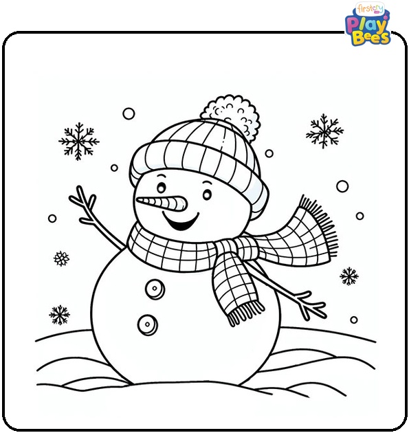 Waving Snowman Coloring Page Waving Snowman Coloring Page