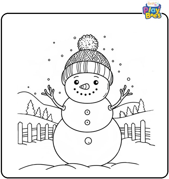 Winter Snowman Coloring Page Winter Snowman Coloring Page