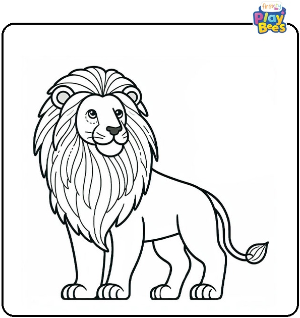 African Lion Coloring Page