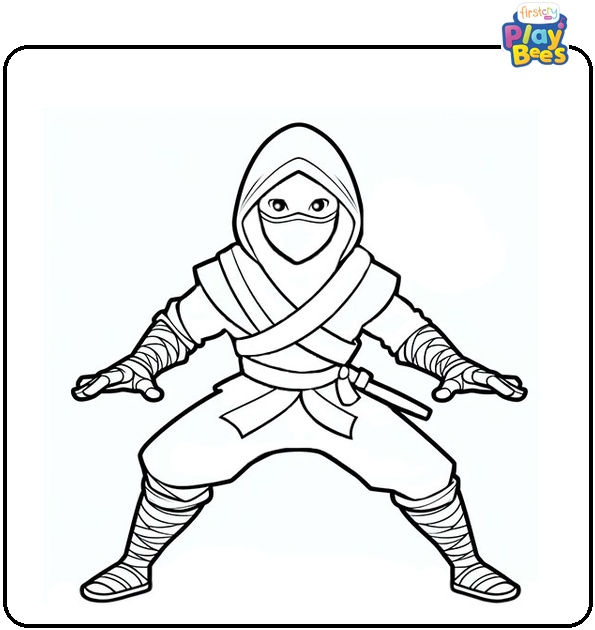 Alert Position Of Ninja Warrior Coloring Page Alert Position Of Ninja Warrior Coloring Page